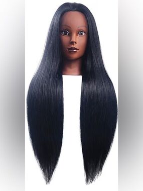 New Mannequin Head w/Stand + Elastics + Hair Tools | 26” Yaki Texture Hair